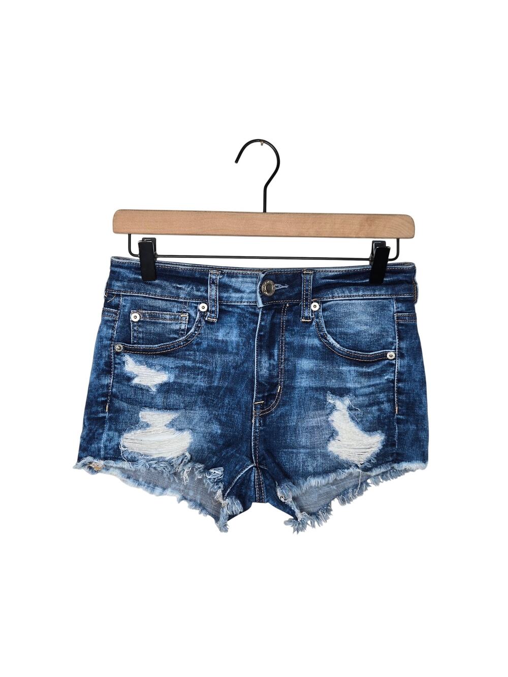 AMERICAN EAGLE Hi-Rise Shortie Distressed Size 2